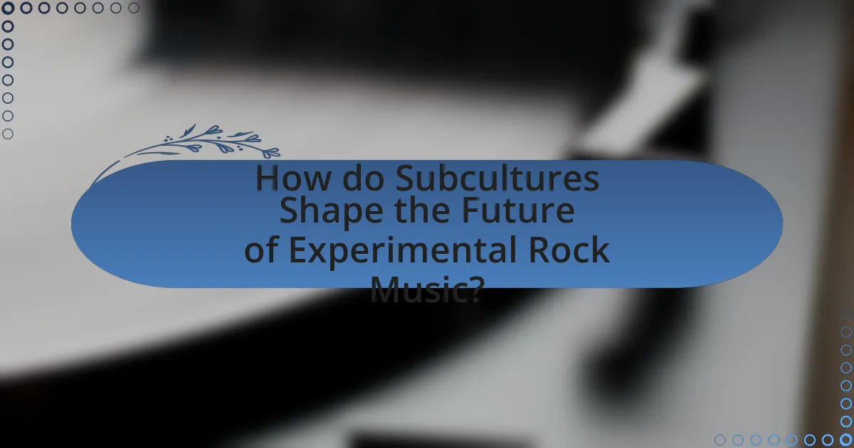 How do Subcultures Shape the Future of Experimental Rock Music?