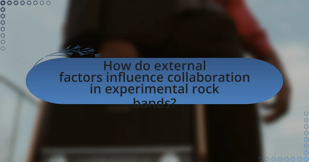 How do external factors influence collaboration in experimental rock bands?