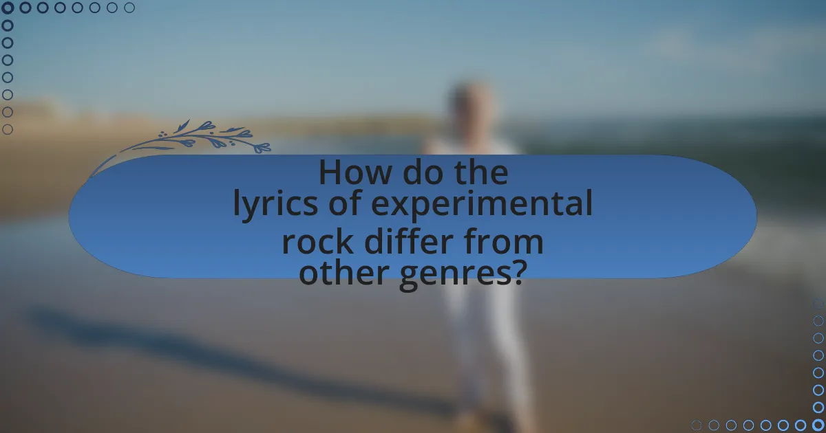 How do the lyrics of experimental rock differ from other genres?
