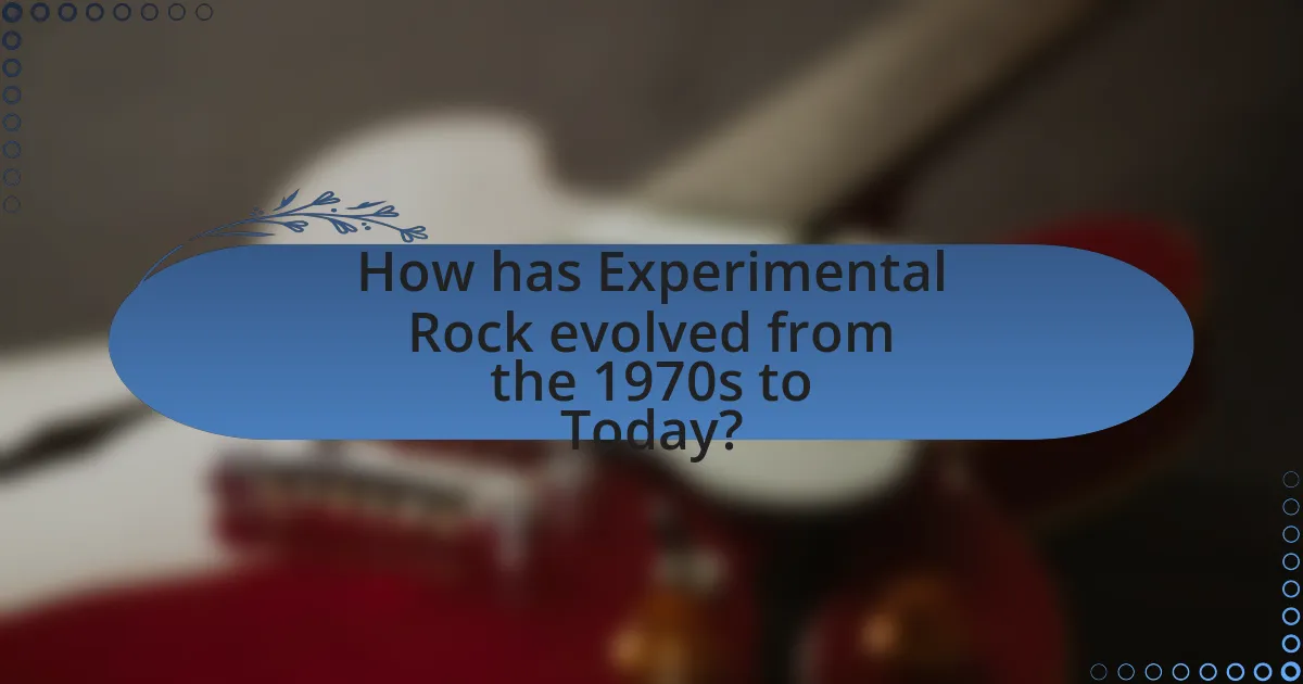 How has Experimental Rock evolved from the 1970s to Today?