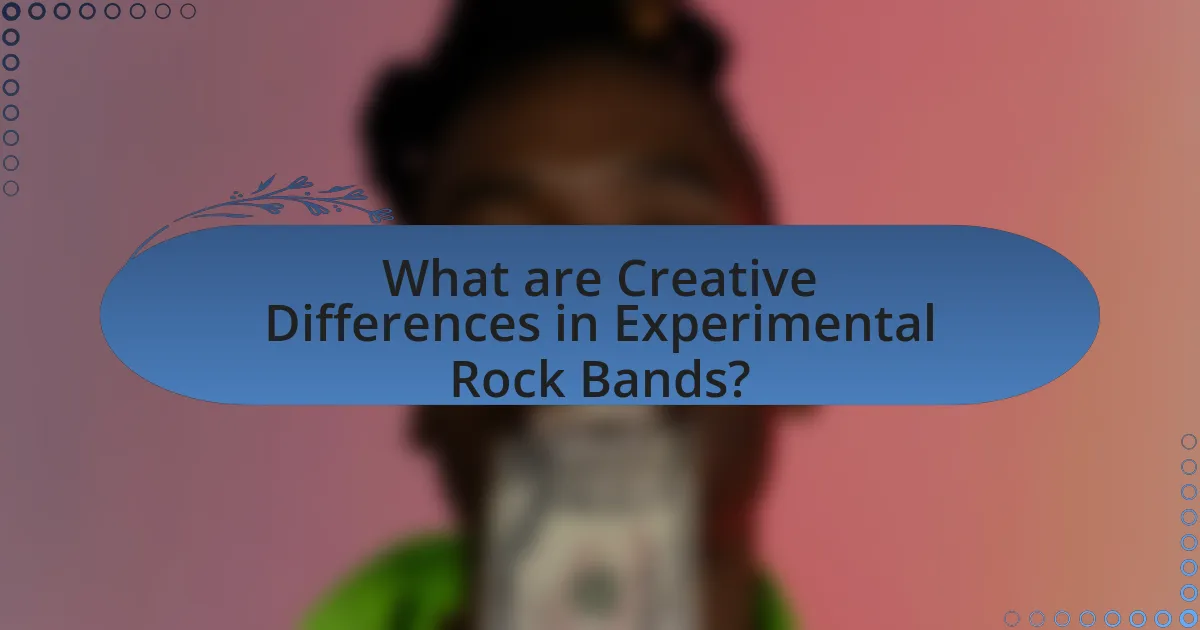 What are Creative Differences in Experimental Rock Bands?