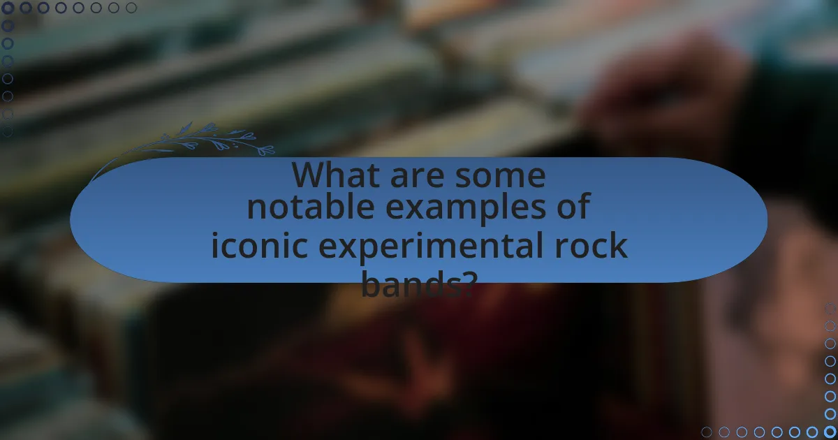 What are some notable examples of iconic experimental rock bands?