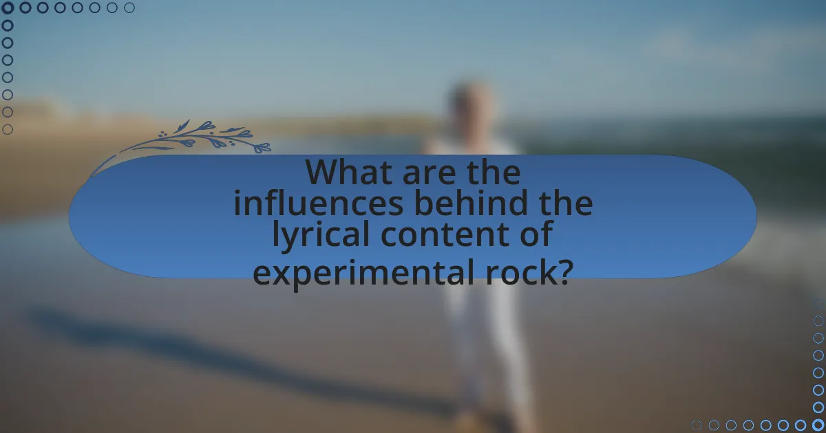 What are the influences behind the lyrical content of experimental rock?
