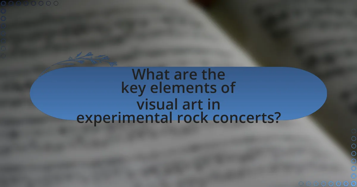 What are the key elements of visual art in experimental rock concerts?