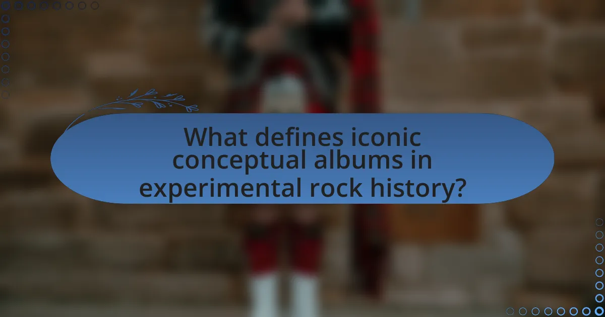 What defines iconic conceptual albums in experimental rock history?