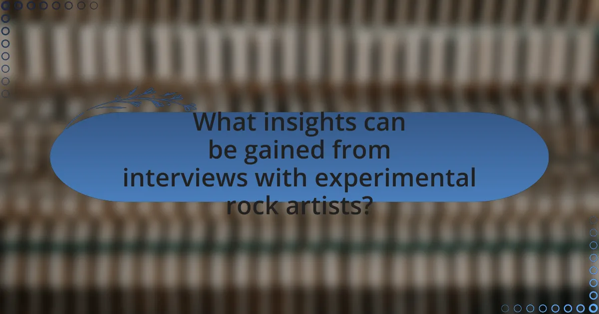 What insights can be gained from interviews with experimental rock artists?