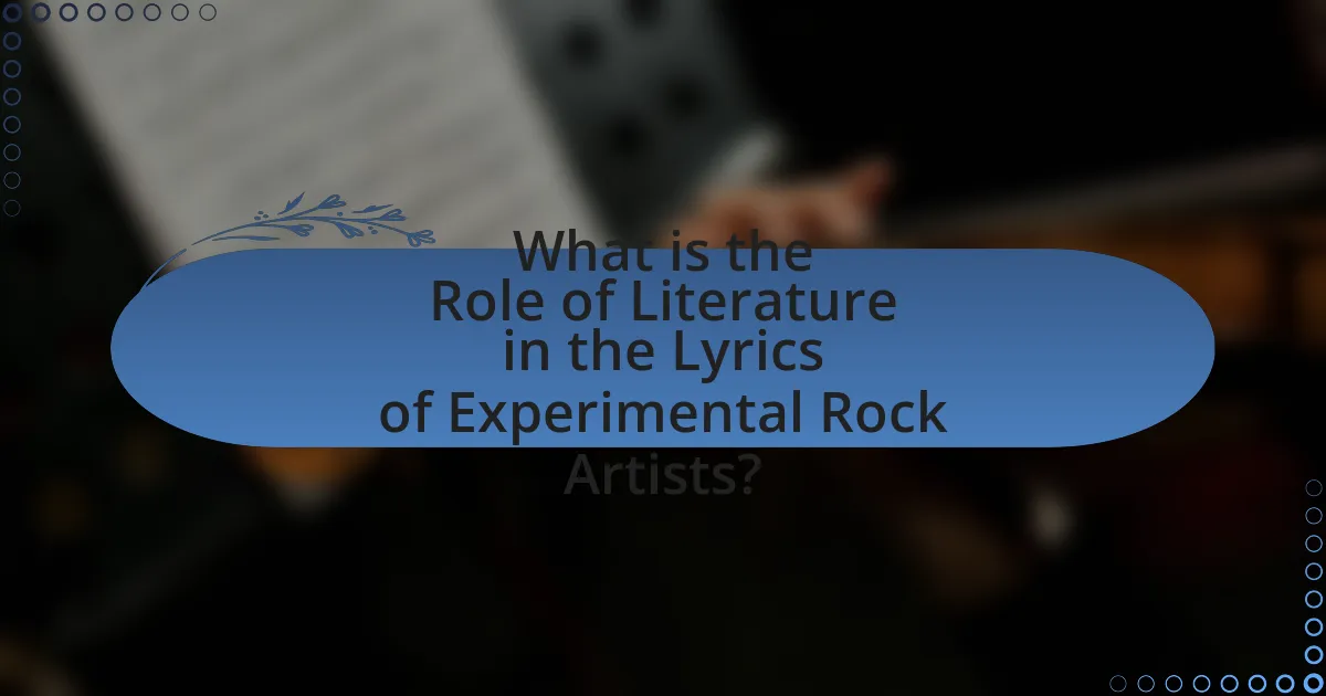 What is the Role of Literature in the Lyrics of Experimental Rock Artists?