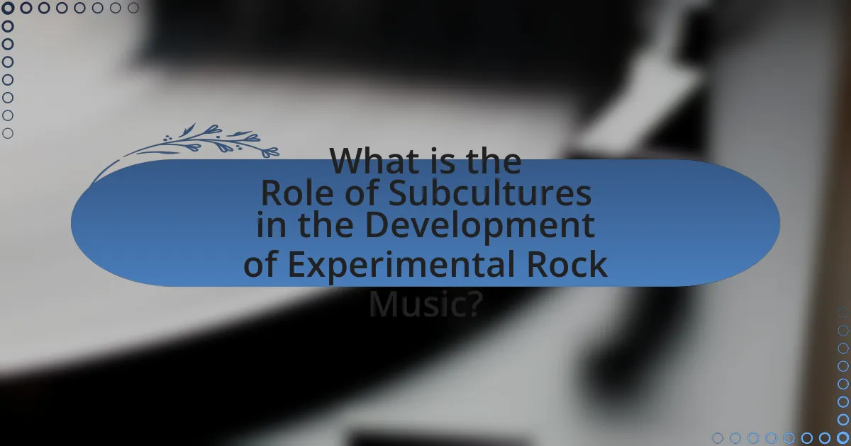 What is the Role of Subcultures in the Development of Experimental Rock Music?