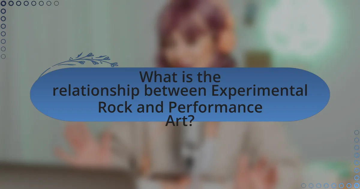 What is the relationship between Experimental Rock and Performance Art?