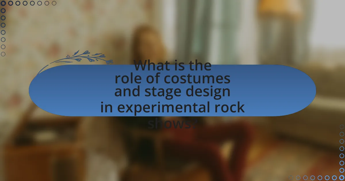 What is the role of costumes and stage design in experimental rock shows?