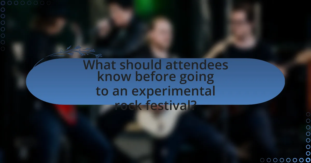 What should attendees know before going to an experimental rock festival?